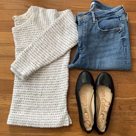 Lou & Grey Sweaters - Lou & Grey for Loft cream/black cotton knit sweater. Size XS. Too small